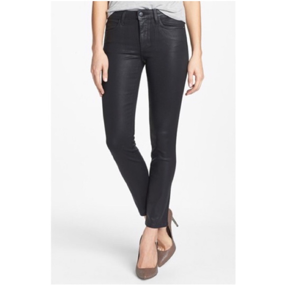 JOE'S The Skinny High Rise Ankle Black Coated Jeans Size 28/6